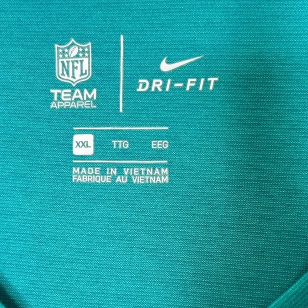 Nike Dri-Fit Miami Dolphins Aqua V-Neck Performance V-Neck T-Shirt XXL